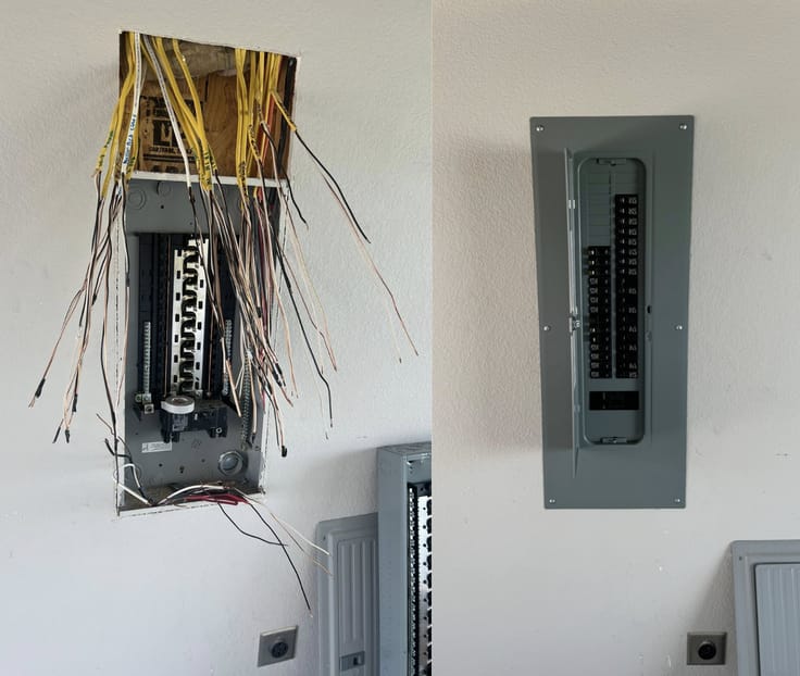 New 200-amp electrical panel installation