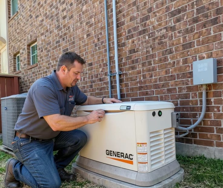 Whole-home standby generator installed by Tower Electric